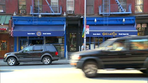 New York, NY - CIRCA 2006: Manhattan is home to a variety of different cuisines from around the world and these two Greek restaurants on the West Side prove the point
