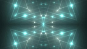 VJ Fractal grey kaleidoscopic background. Background silver motion with fractal design on black background. Disco spectrum lights concert spot bulb. Light Tunnel. Seamless loop.