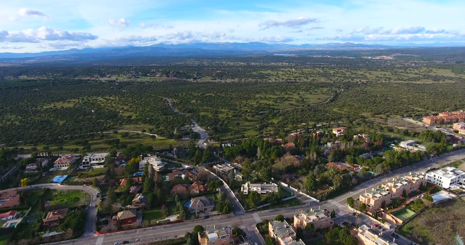Aerial footage of mountains. Madrid, Spain - 007