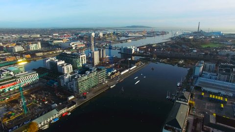 aerial view of city center of Dublin