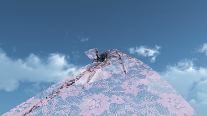 Lace cloth fluttering in the wind. Comes with alpha.