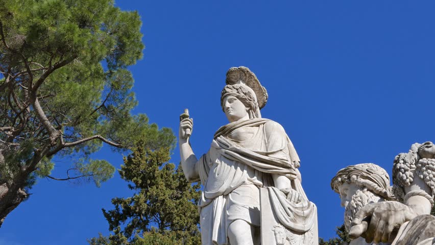 Fontana della Dea di Roma, Zoom Rome, Italy.