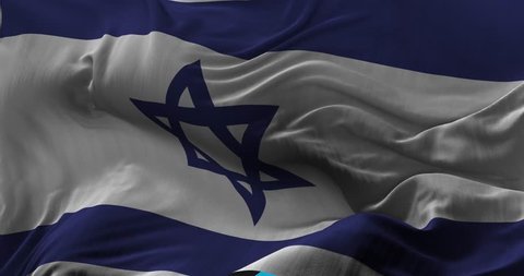 National Flag of  Israel waving in the wind. slow motion, Seamless Loop Animation