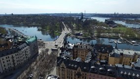 Stockholm in spring in the middle of the city with clear weather