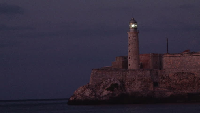 2010-December El Morro lighthouse at dusk, Havana Cuba