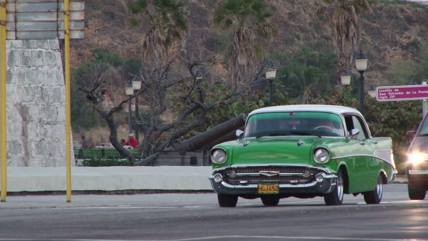 HAVANA - CIRCA DECEMBER 2010: Classic Car on the Malecon in Havana, Cuba