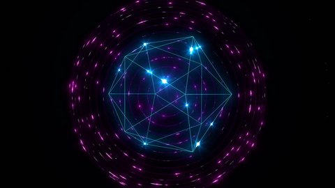 Seamlessly Looping Background Animation Of Particles and Objects Emanating From A Central Point. – Stockvideo