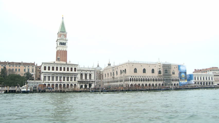 Boat trip passes San Marco Square in Venice