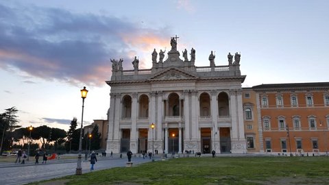 Basilica di San Giovanni in Laterano Evening Rome, Italy.