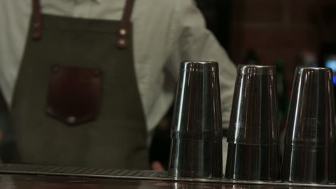 Process of preparing a cocktail by bartender