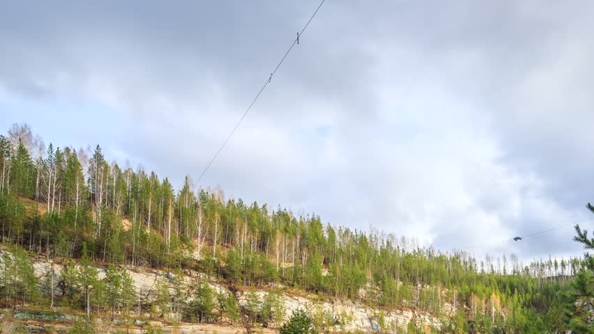 Clouds over the forest Russia HDR, timelapse.