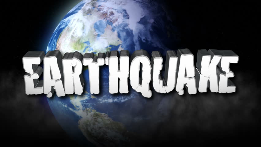 Earthquake title plate.
