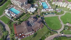 Aerial view from drone of luxury Southern California resort 