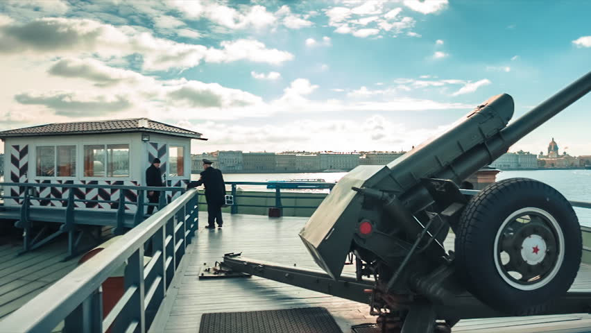 Peter and Paul fortress St. Petersburg Russia cannon shooting at noon