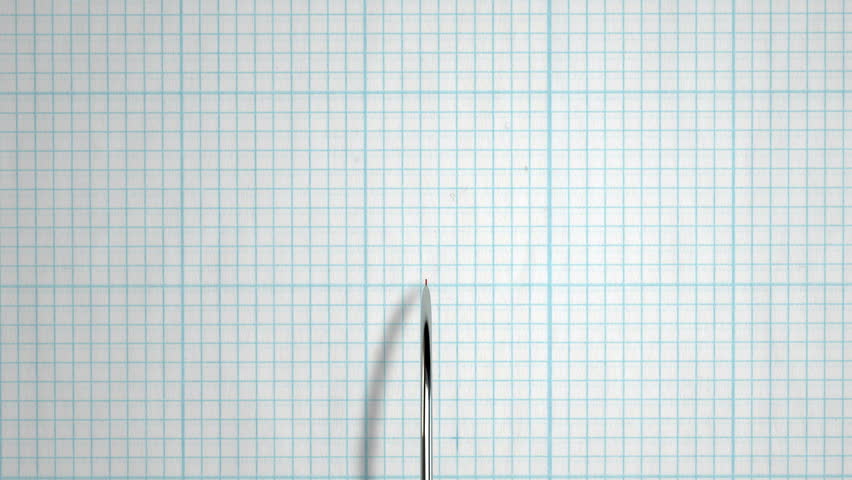 A closeup view closeup pan of a polygraph lie detector test needle ...