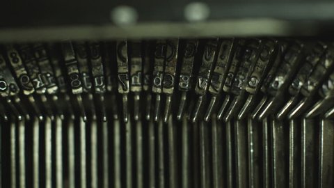 Close-up shot of typewriter machine while in use