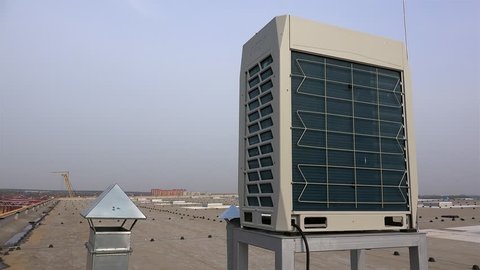 Rooftop HVAC (Heating, ventilation and air conditioning) unit at an industrial facility.
