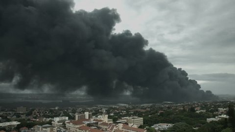 Massive fire with toxic fumes over the city of Durban.
