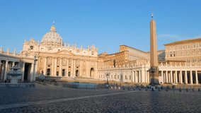 Piazza San Pietro, after sunrise Rome, Italy.