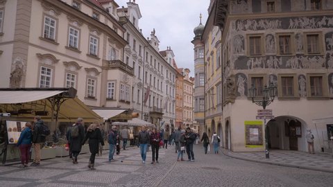 The historic district of Prague - PRAGUE / CZECH REPUBLIC - MARCH 20, 2017