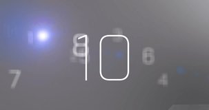 Digital generated video of countdown timer against grey background