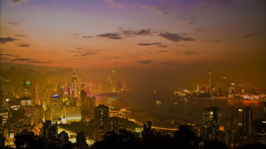 Time lapse of Hong Kong night scene