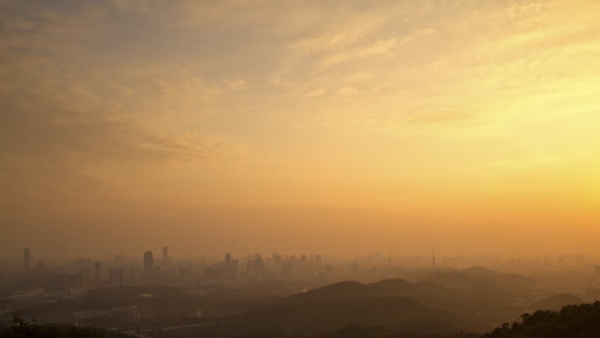 Time lapse of Guangzhou city skyline at sunset - Guangzhou(Canton), Capital of