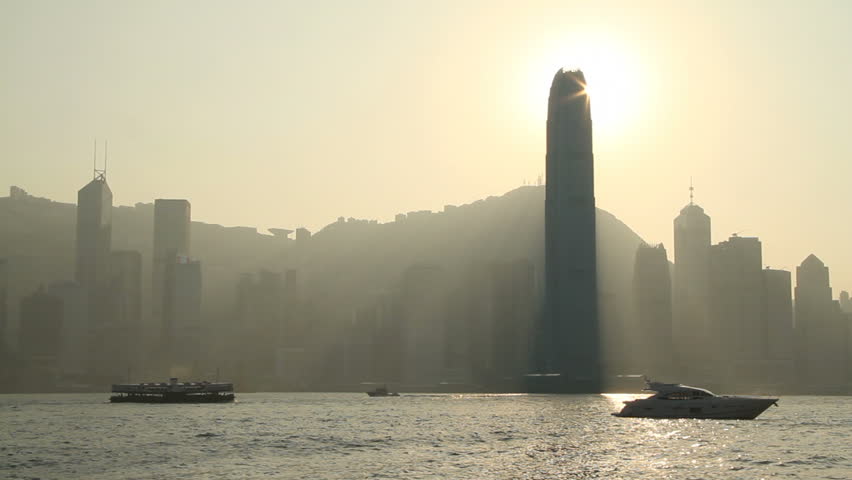 Hong Kong Skyline backlight wiew