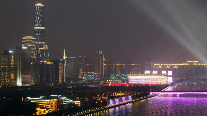 Time lapse of night Celebrations in Guangzhou. - Guangzhou(Canton), Capital of