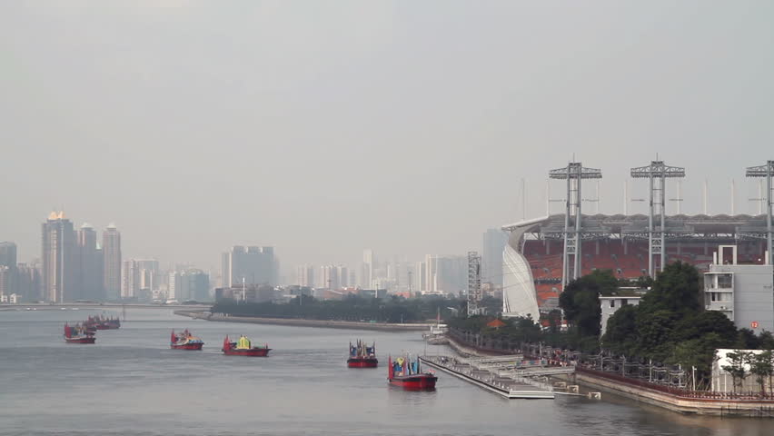 Haixinsha Island and Dock - Pearl River, Guangzhou(Canton), Capital of Guangdong