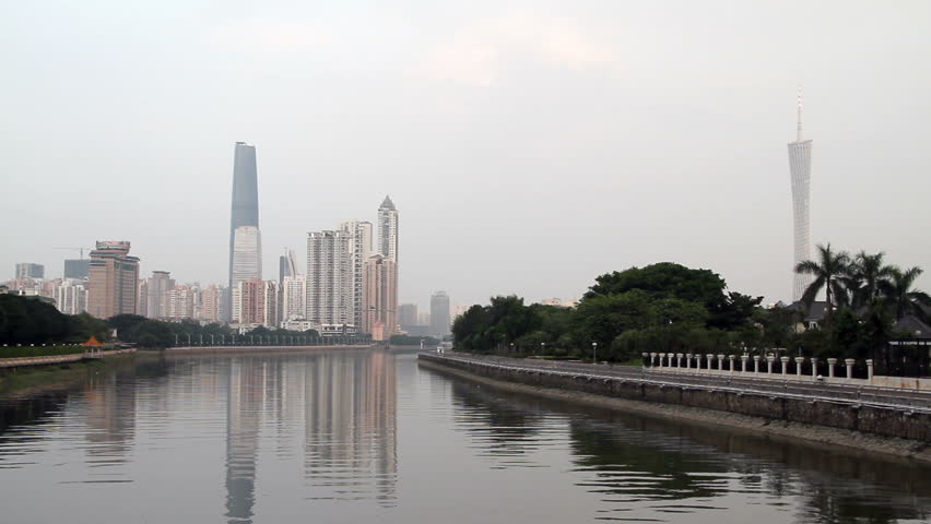 Guangzhou Skyline Reflection - Pearl River, Guangzhou(Canton), Capital of
