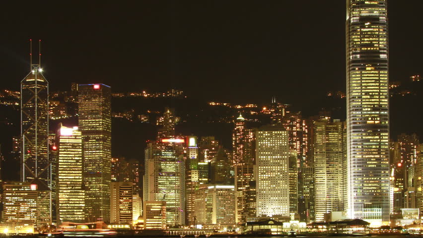 Victoria Harbour of Hong Kong Symphony of Lights (Time Lapse)