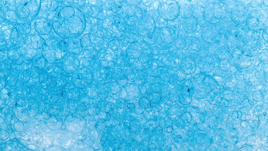 Blue Bubbles Foam Moves, time-lapse, macro