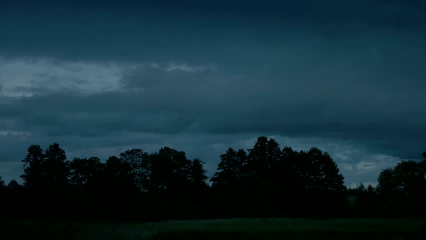 Night clouds on the background of the forest