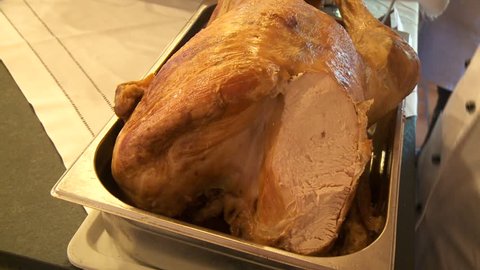 turkey hen in restaurant Adlı Stok Video