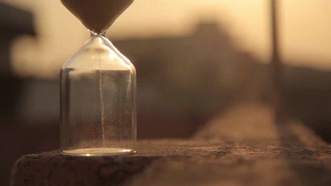 time lapse  of sand clock in sunset