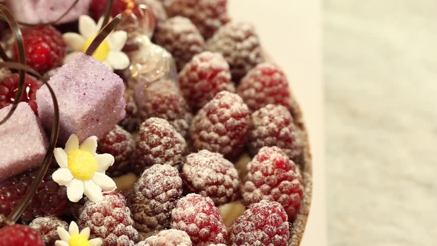  finished luxurious raspberries tart