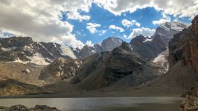 Lake in the mountains time lapse Pamir, Tajikistan.