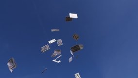 Playing cards being thrown in the air, slow motion - Powered by Shutterstock - Get 15% off with code: PIKWIZARD15