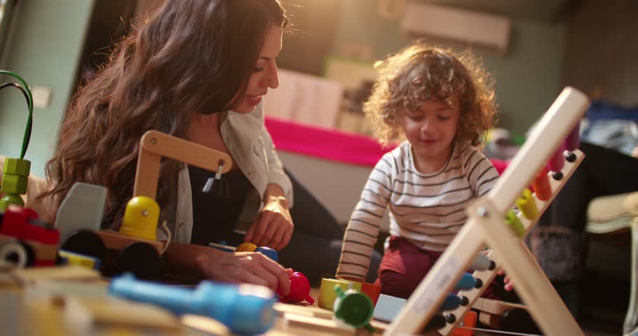 Young Aunt Babysitting and Playing Stock Footage Video (100% Royalty