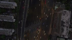Aerial View of road, traffic 4k video