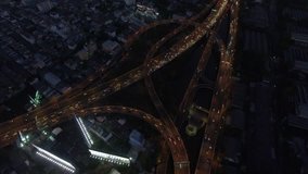 Aerial View of road, traffic 4k video