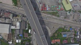 Aerial view of road 4k, video