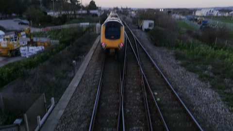Fast train passing below camera