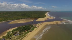 Aerial view by Drone de Caraive in summer, Bahia, Brazil