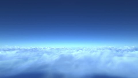 flight over clouds, loop-able 3d animation (version without sun)
