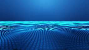 Blue dots pattern smooth technology wavy background. Ultra High Definition 4K seamless loop video.