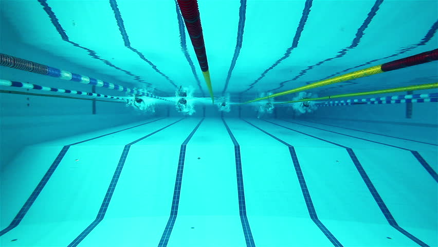 Underwater picture of the lanes of a swimming pool; sport concept. Swimming pool