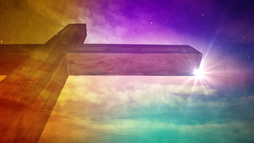 Large Wooden Cross for Church Stock Footage Video (100% Royalty-free