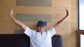 Senior Man in VR Glasses